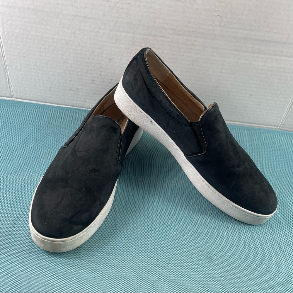 Vionic midi Womens Shoes Black Suede Slip On Stretch Comfort Loafers Flats